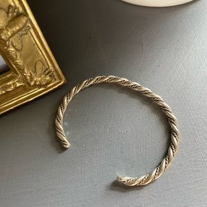 Sterling Silver Rope Style Cuff Bracelet